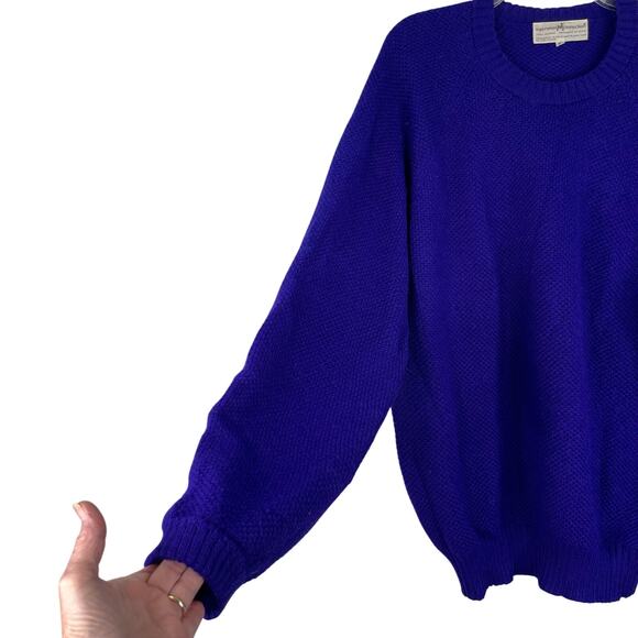 Vintage Peruvian Connection Purple Knit Sweater 100% Alpaca Hand Made in Peru XL - Picture 2 of 8
